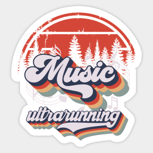 Ultrarunning music forest, running retro cassette Sticker